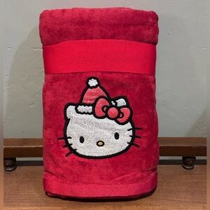 Hello Kitty 2 Pack Red & White Christmas Themed Hand Towels Made By Sanrio